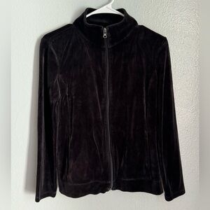 Talbots Black Velour Jacket Size XS